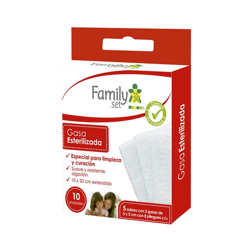 Family Set Gasa Esteril 10 Un.